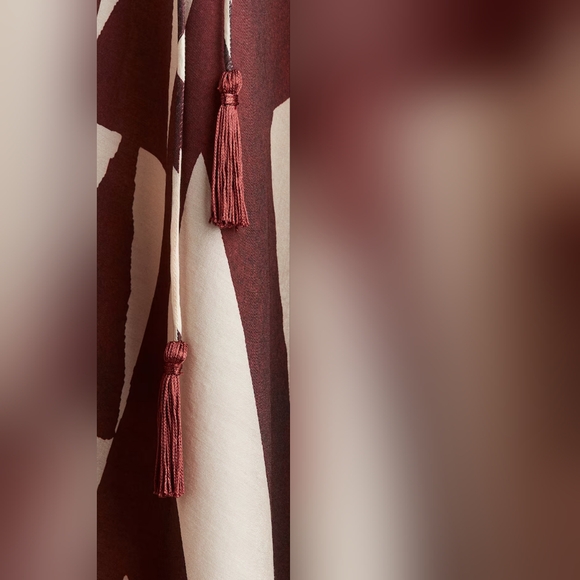 NWT H&M A-line Voluminous Maxi Dress Rust Red/patterned 1294545001 XS S M L - Picture 6 of 11